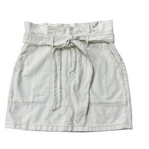 NWT Free People Splendor In The Grass High-Rise Denim Skirt Ivory Size 10